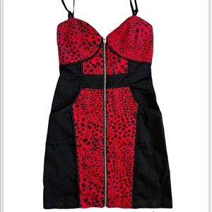Black and red cheetah print mini dress!